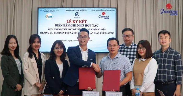 Lễ ký kết biên bản hợp tác giữa Công ty cổ phần giáo dục Jaxtina và trường Đại học Điện lực