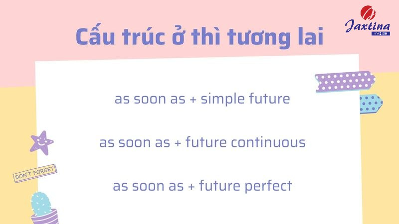 as soon as cấu trúc