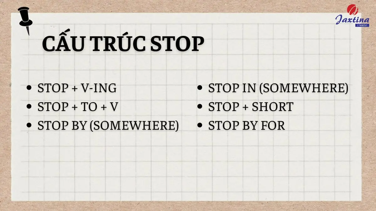Cấu trúc Stop: Ý nghĩa, cách dùng và bài tập vận dụng