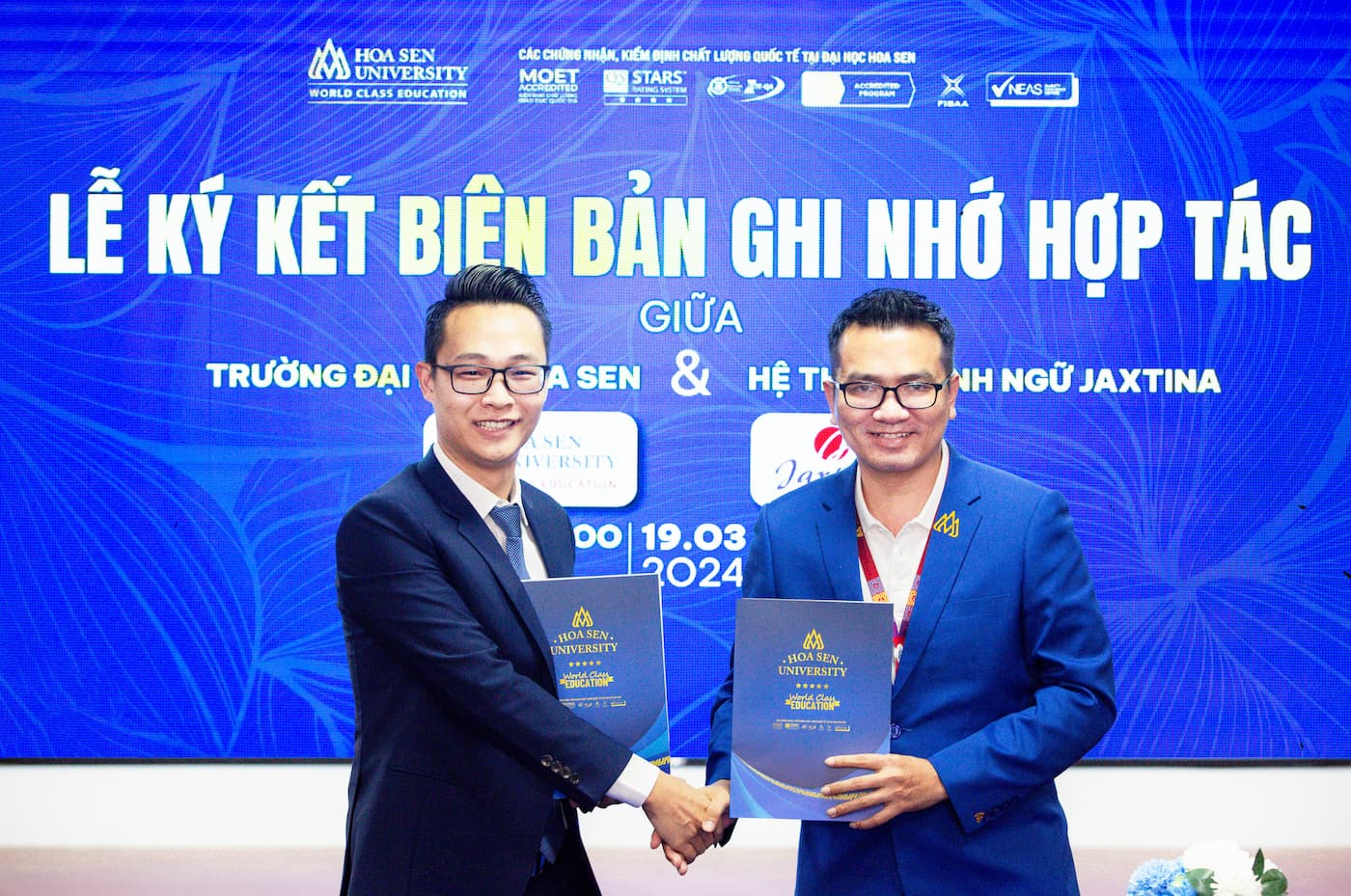Lễ ký kết hợp tác giữa Hệ thống Anh ngữ Jaxtina và trường Đại học Hoa Sen