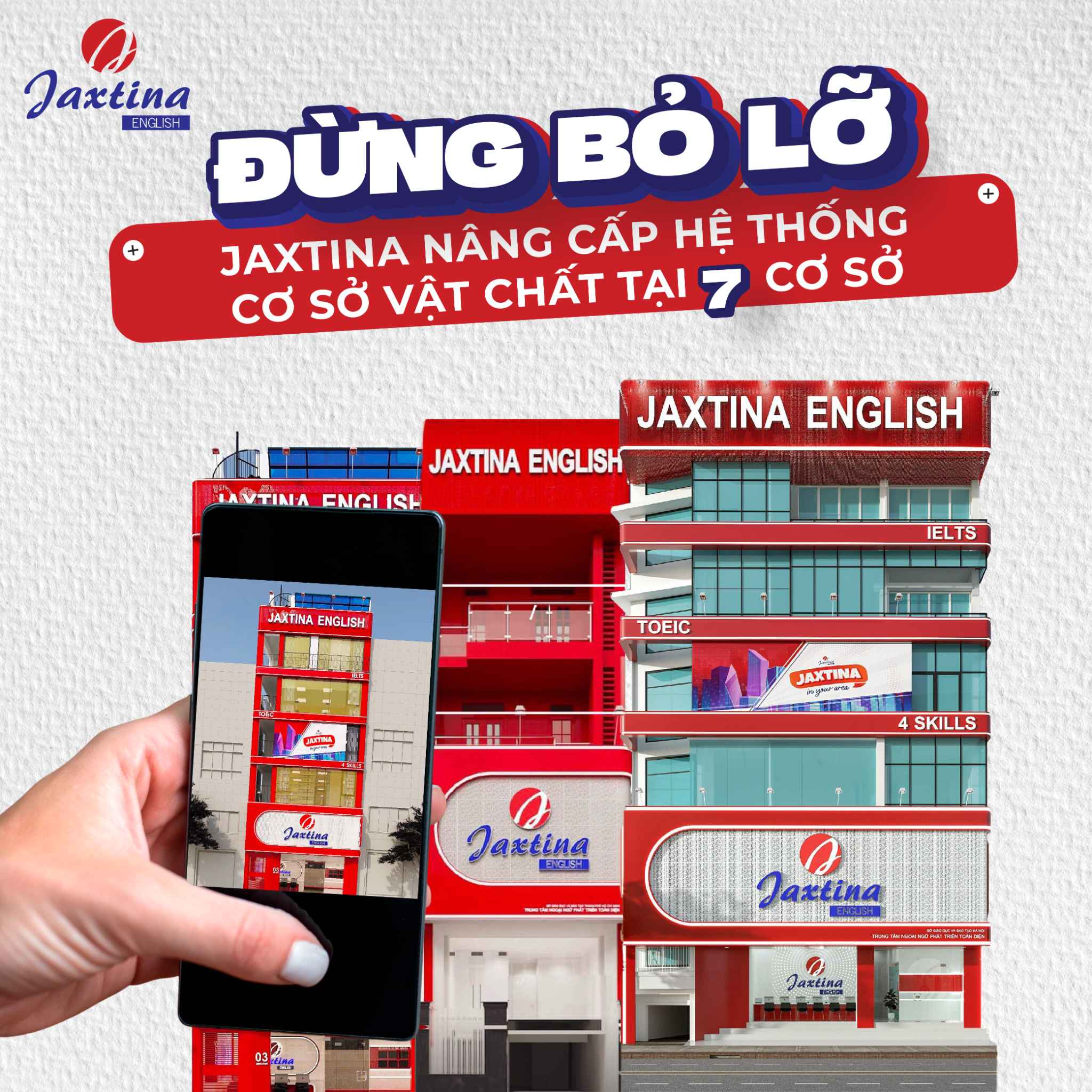 [Đừng bỏ lỡ] Tháng 4, 5 Jaxtina chào đón hàng loạt 7 cơ sở mới tại Hà Nội và Hồ Chí Minh