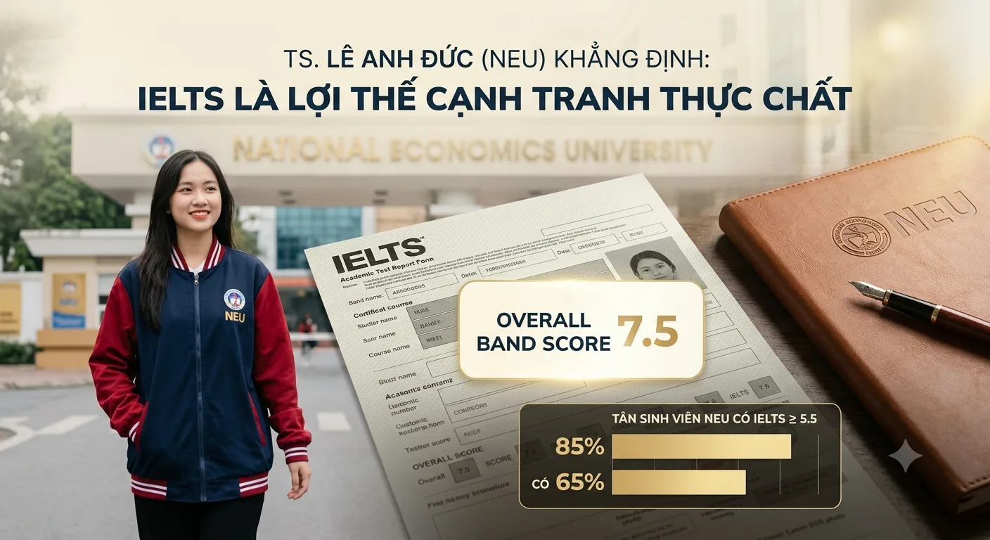 Bằng IELTS Vẫn Là “Tấm Vé Vàng” Xét Tuyển Vào Đại Học Kinh Tế Quốc Dân (NEU)